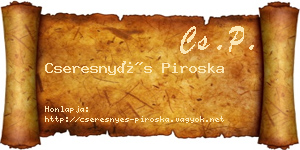 Cseresnyés Piroska névjegykártya