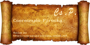 Cseresnyés Piroska névjegykártya