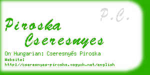 piroska cseresnyes business card