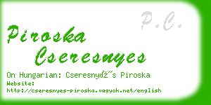 piroska cseresnyes business card